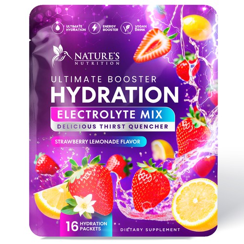 Refreshing Hydration Electrolytes Design Needed for Nature's Nutrition Design by Davi Giolo ★