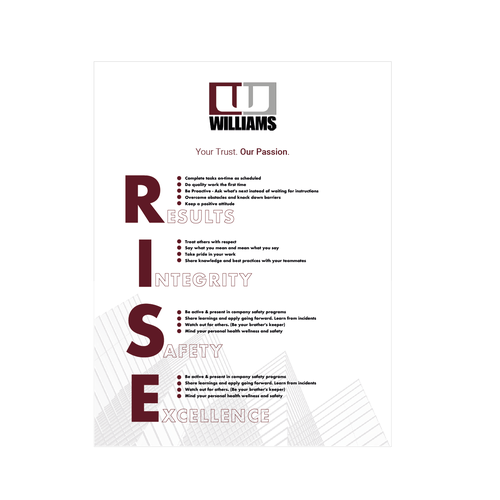 Posters to RISE up to our company Core Values! Design by OUYA Studio