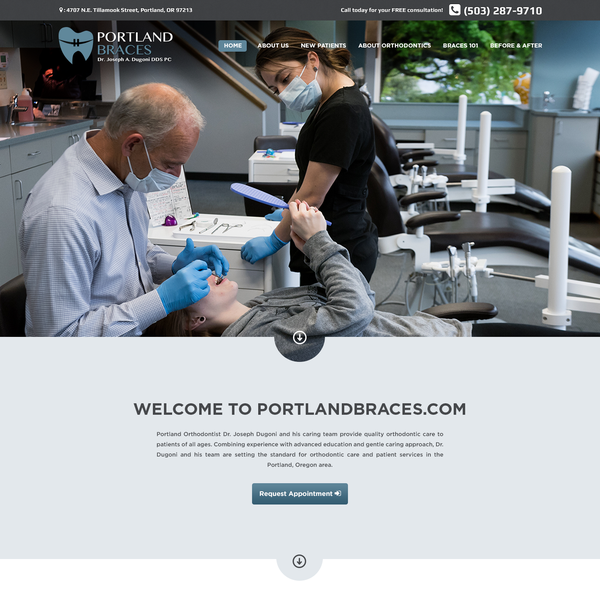 Design by Simple Designs ™ titled "Modern Website for Portland Braces"