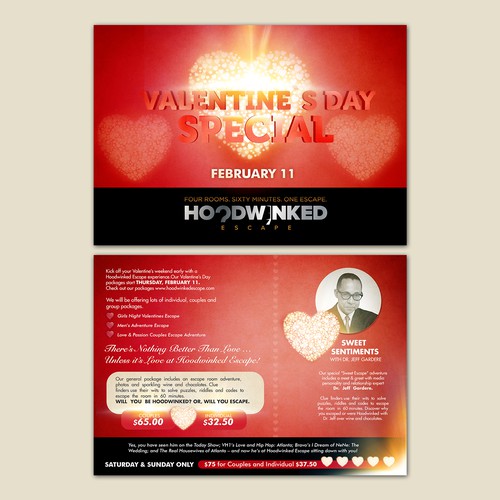 Create a captivating Valentine's Day Flyer for Hoodwinked Escape Design by Silvia Jordanova