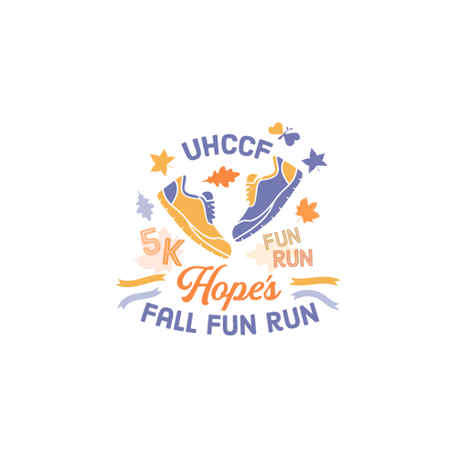 Fun logo for a Fall Themed 5K Run hosted by a charity Diseño de nuke.art