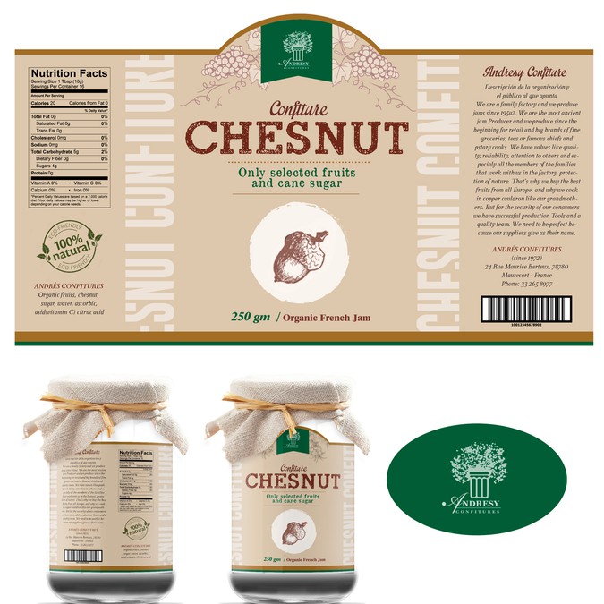 ORGANIC JAM design a brand for USA and Europe markets Product label