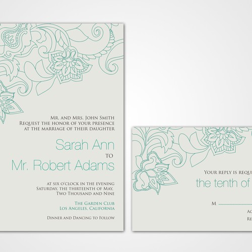 Letterpress Wedding Invitations Design by macintoshfreak