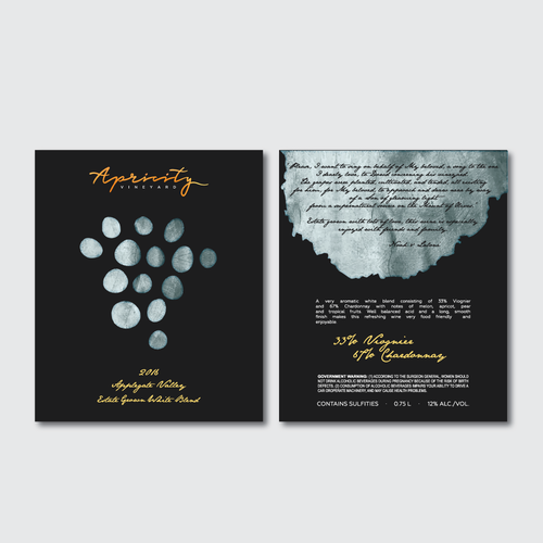 Apricity Vineyard 2016 White Blend Wine Label Design por evey81