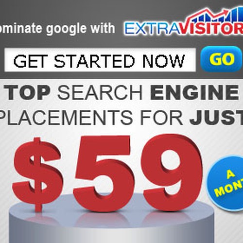 banner ad for ExtraVisitors.com Design by Underrated Genius