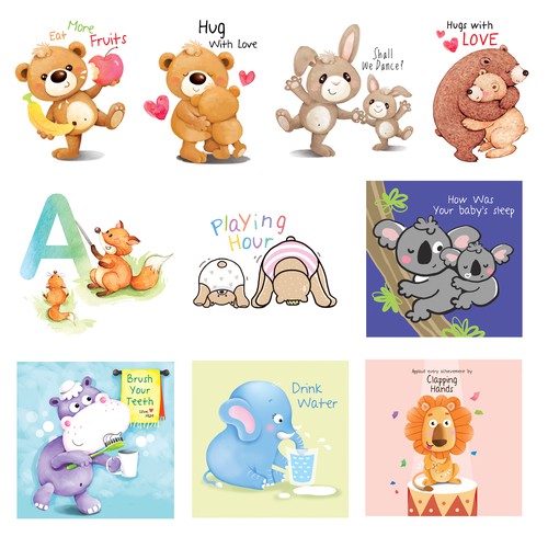 Habit Stickers for children and young parents Design réalisé par LizYee