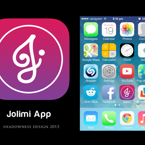 Logo+Icon for "Fashion" mobile App "j" Design por Shadowness