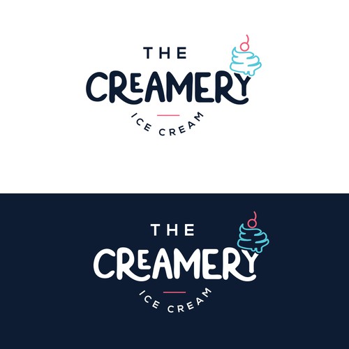 Modern ice cream shop logo Design by alediba