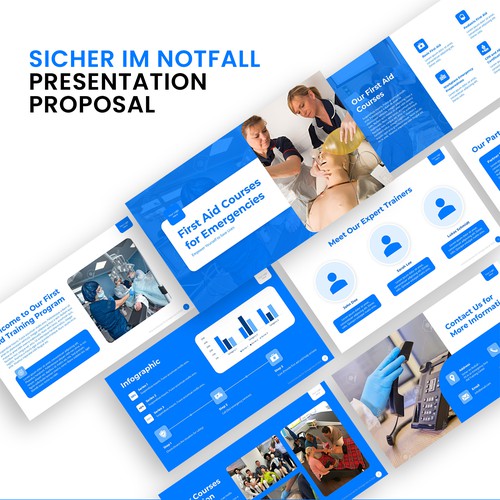Help me create a modern PowerPoint template for first aid courses Design by SlideFactory