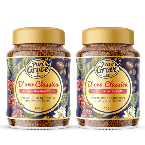 Freeze Dried Coffee Label design Design by Manthanshah