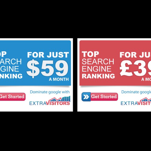 banner ad for ExtraVisitors.com Design by Priyo