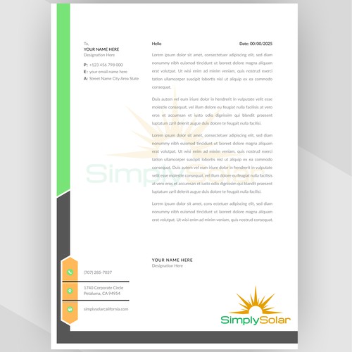 Design "Renewable Energy Company Letterhead" por Dipta_Design_Fok