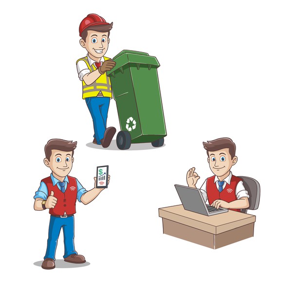 Design Corporate Cartoon Character - Mr Waster