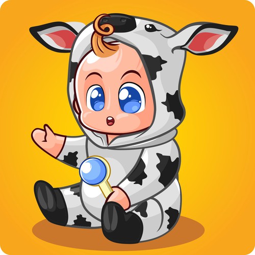 Super cute baby illustration character for NFT project Design by betoartdesign