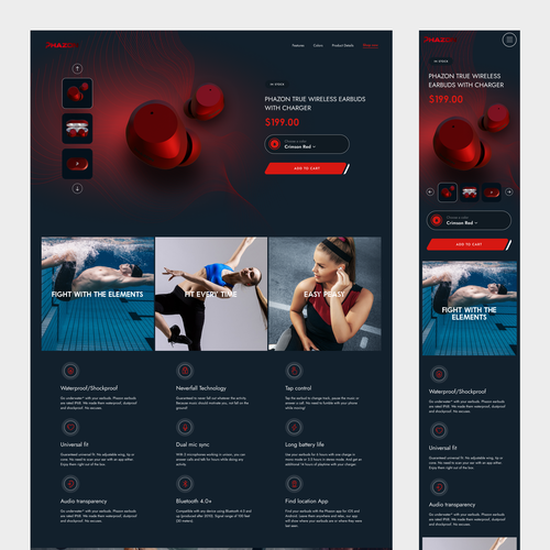 Wireless earbuds website remake Design by Bobacheck