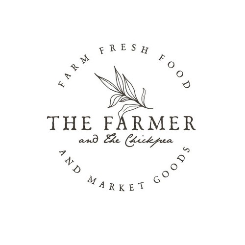 Organic, locally sourced, homemade food business 'The farmer and the chickpea' needs new logo デザイン by V R design