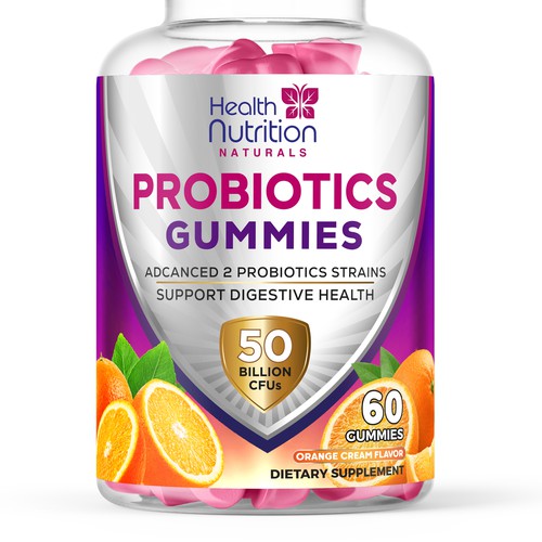 Healthy Probiotic Gummies Label needed for Health Nutrition Design by ✝DeSiGnEr✝JOHN