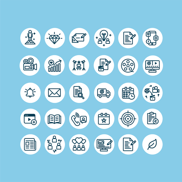 Icons for our website Follow Me Studios
