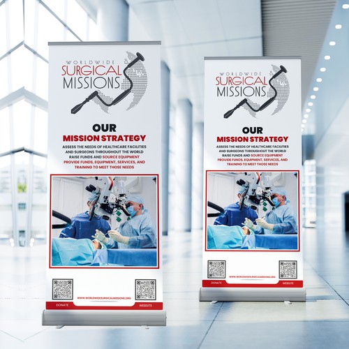 Surgical Non-Profit needs two 33x84in retractable banners for exhibitions デザイン by Graphic-Emperor