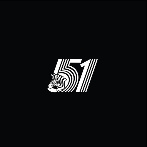 Edgy, Tough, Rugged, clothing Logo cleverly combining "Zebra" and "51" in a unique way. Design by DeersCreative