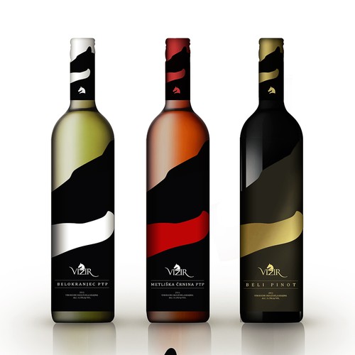 Bottle label design for wine cellar Vizir Diseño de Despect