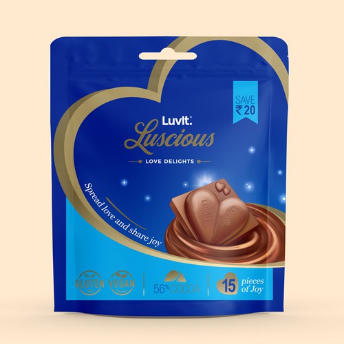 Design a standout label for a Premium Chocolate Homepack Réalisé par Unik ART