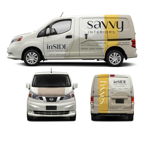 Design build furnish firm needs cool luxury sleek modern Van wrap Design by T i f a n y' s