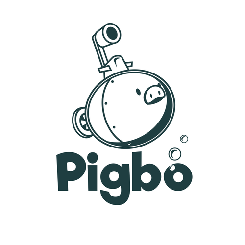 Design funny & minimal logo for 'pigbo' game studio with pig and sub-marine Réalisé par de-ek 06