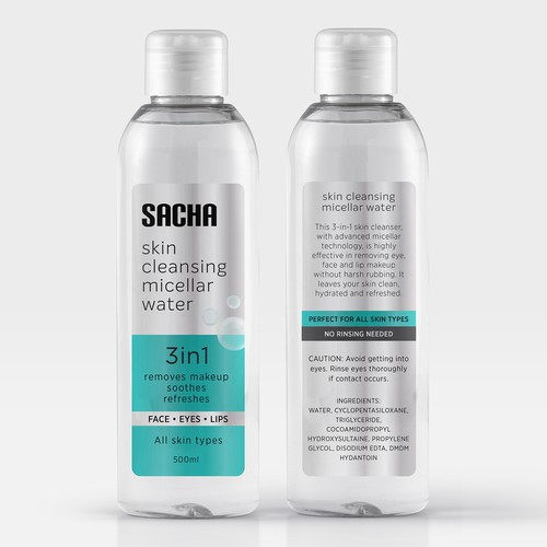 Sacha Micellar Water bottle 500ml Design by Turklight®