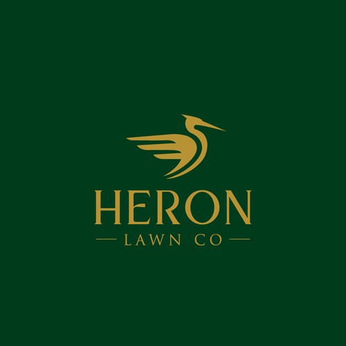 Modern Lawn Care Business with Heron Design by Rocket_Racoon