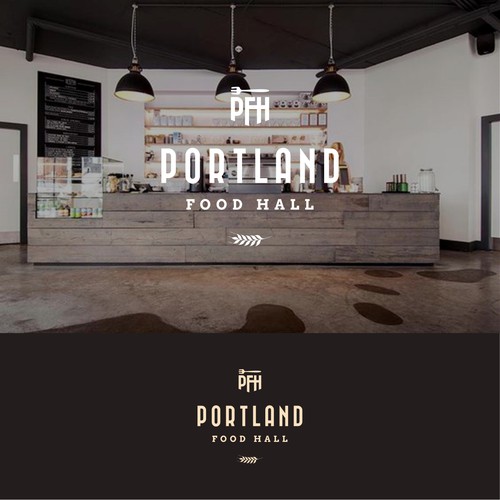 Portland Food Hall Logo & Outdoor Signage Design by Francesc Alex