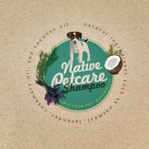 Create a clean, label for Native Petcare, an all-natural dog shampoo! Design by GMarie78