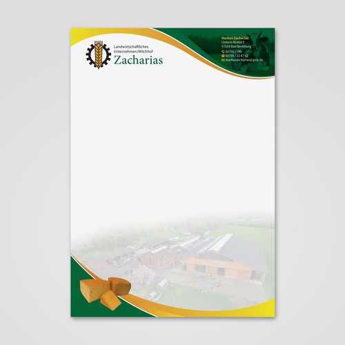 We need  letterhead design for our agricultural farm with production and sale of regional products Design réalisé par Tcmenk