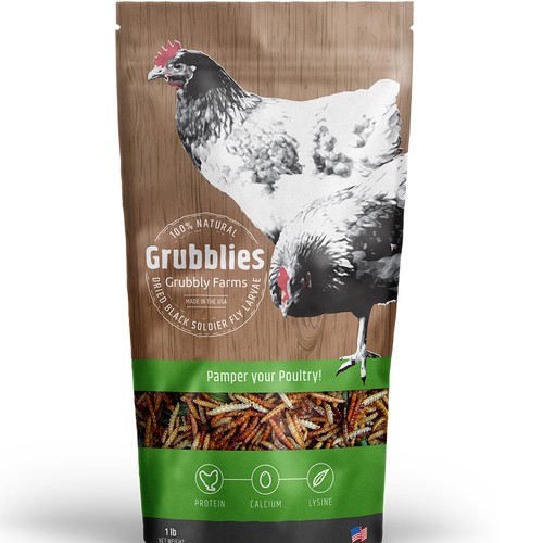 Awesome package needed for pet chicken treats! Design by markomavric