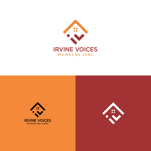 Irvine Voices - Homes for Jobs Logo Design by coffeeandglory