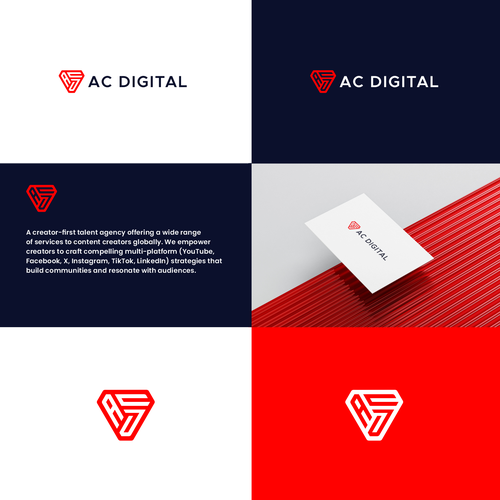 A new content creator first talent agency logo & brand guide Design by Delmastd