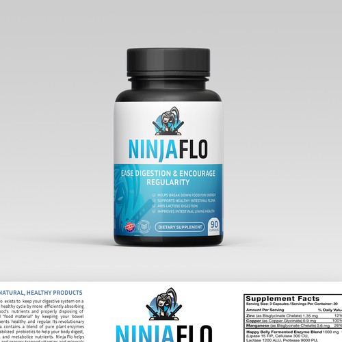 We need a cool supplement label for our supplement NINJAFLO Design by Alina_rali