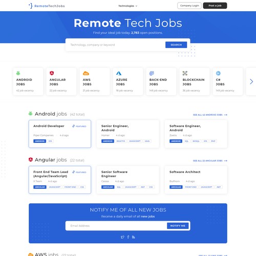 Make this tech-focused job board stand out Design by Solomia