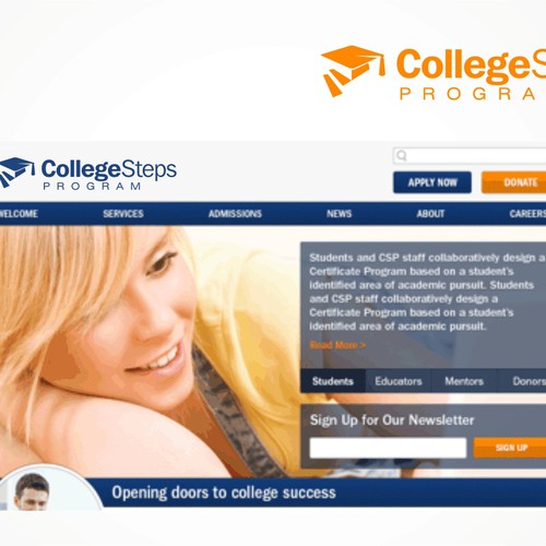 Create the next logo for College Steps Program Design by id-scribe