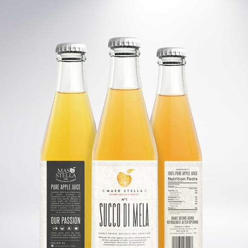 Create An Elegant And Refined Label For An Apple Juice Obtained With Apples From The Dolomites Area Product Label Contest 99designs