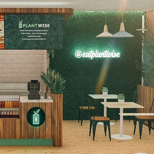 3D Rendering Concept Design for Healthy Restaurant Design by Carlos Larrota