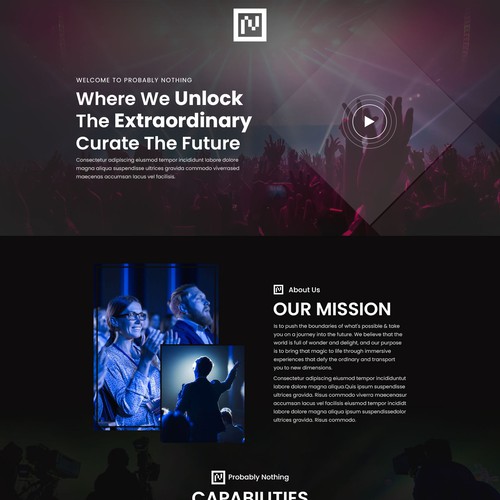 Create a crazy bizarre landing page design for an experiential events company Design by Vixel Works