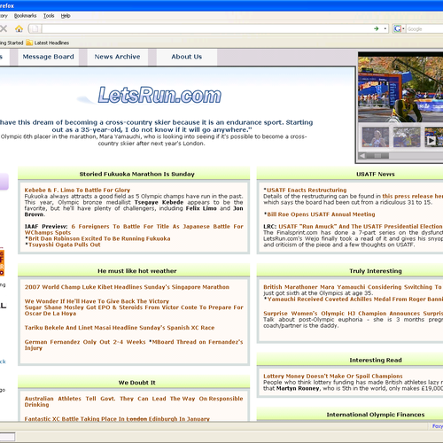 LetsRun.com Homepage Re-Design/Cleanup Diseño de starseed