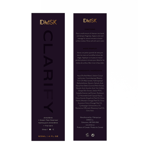 Luxury, high-end product box design for facial cleanser. Design by Santiago Trabucco