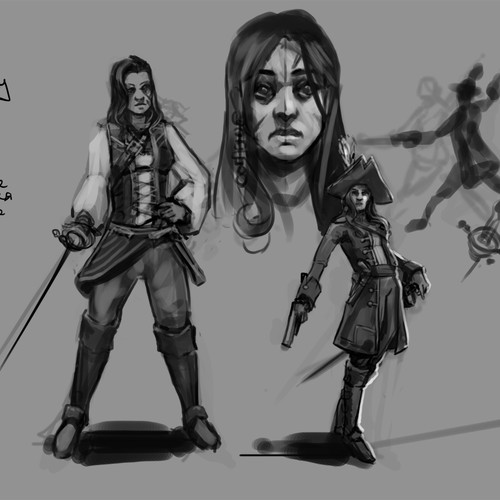 Design two concept art characters for Pirate Assault, a new strategy game for iPad/PC Réalisé par Art Anger