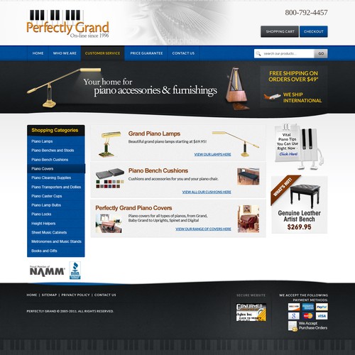 Perfectly Grand Piano Needs A New Sophisticated Site Web Page