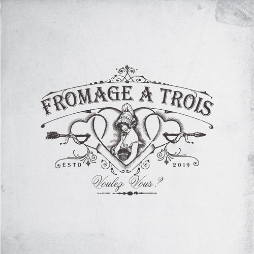 Vintage French-style logo with a scandalous twist! Design by SEVEN 7