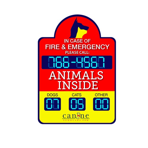 Pet Alert Sticker Design, FRESH NEW EYE CATCHING | Signage contest