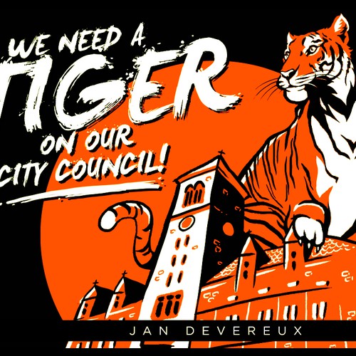 コンペ「Elect a Tiger to Cambridge (MA) City Council/ Send a tiger to city hall」のデザイン by Brian Veeさん 