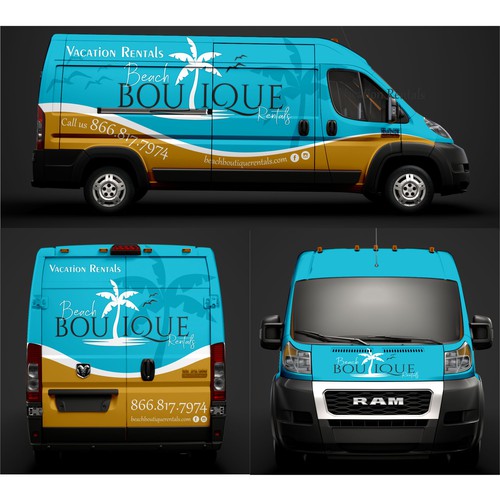 Vehicle Wrap Design for Boutique Vacation Property Rental Management Company on Anna Maria Island Design by SFZ_design